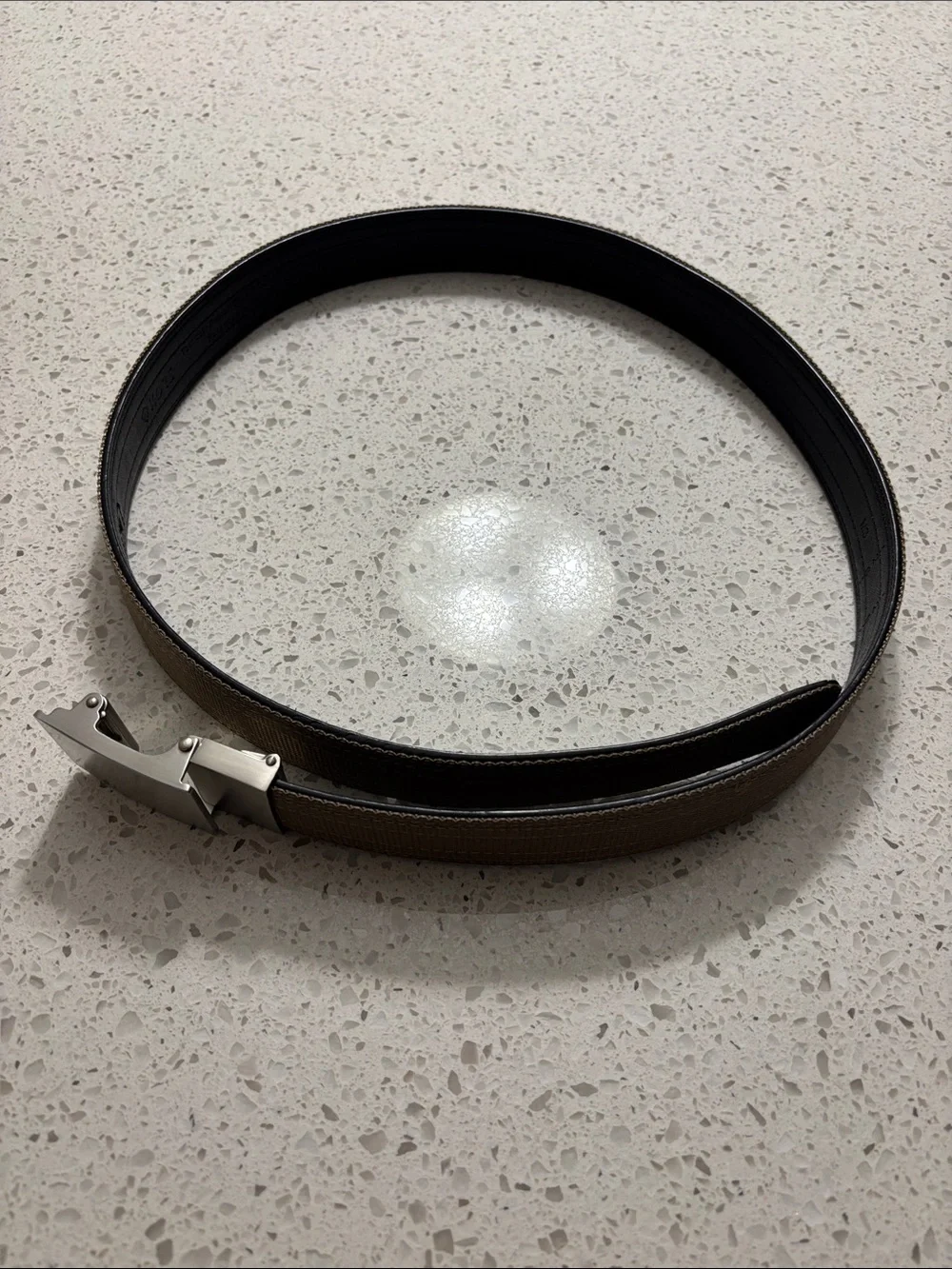 Men's Tan Leather Belt with Silver Buckle